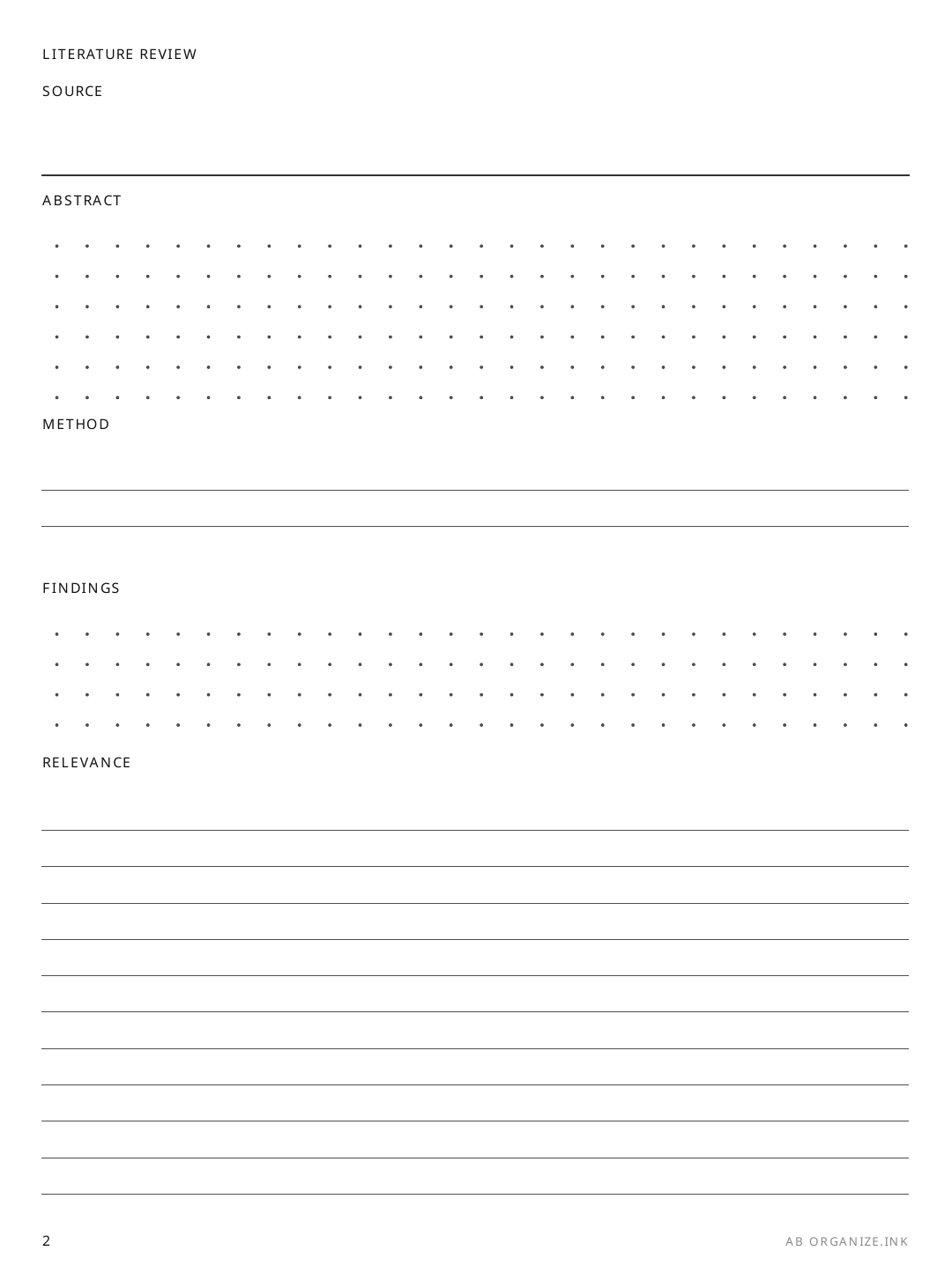 Lit Review Card rendered page