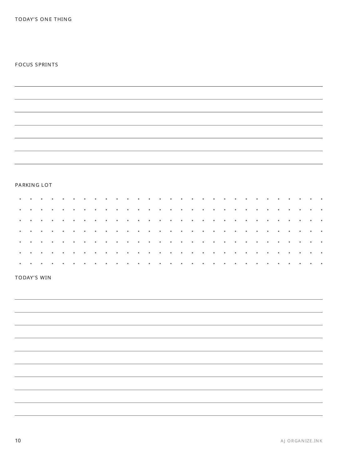 ADHD Daily Page rendered page