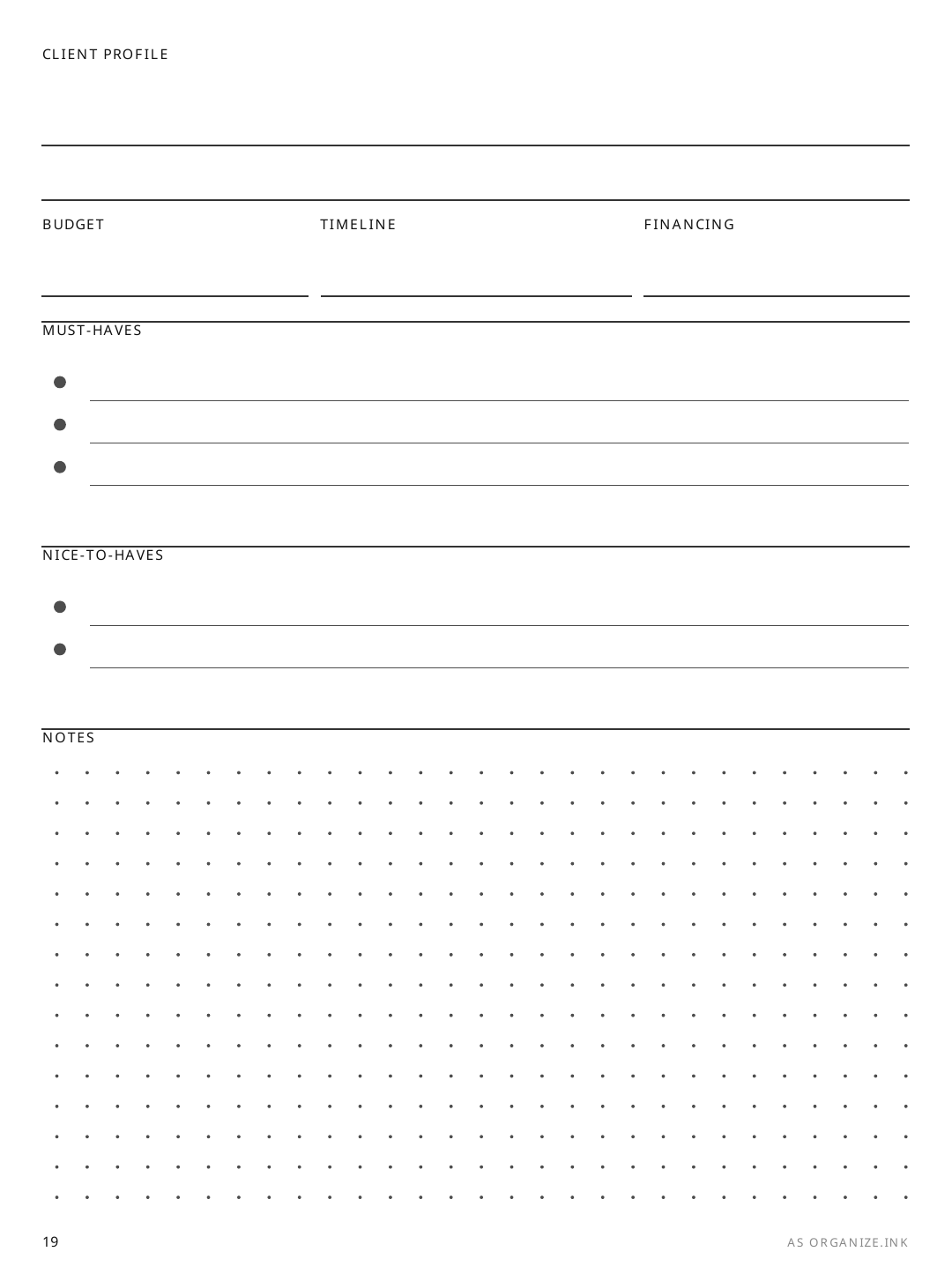 Client CRM rendered page