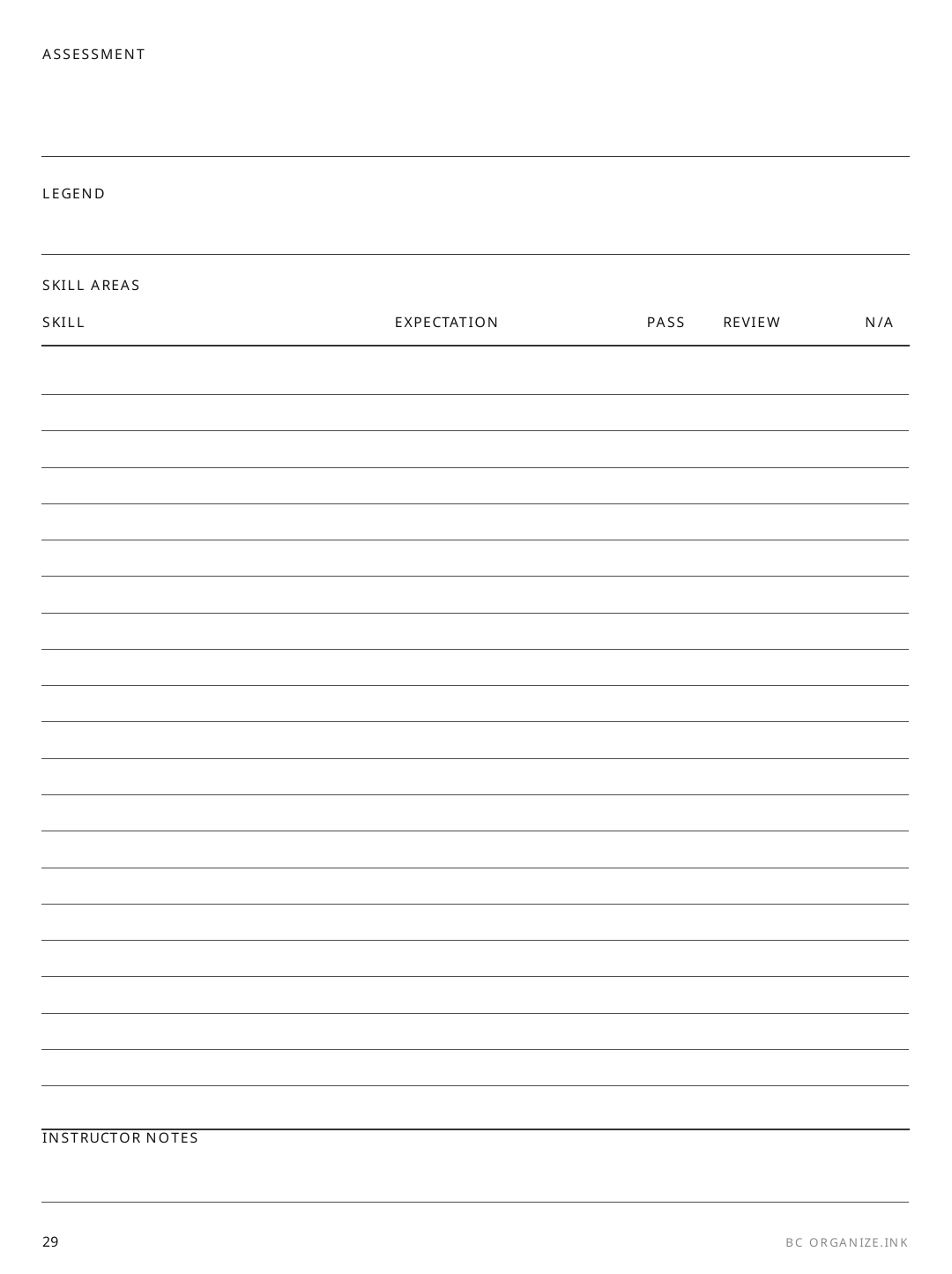 Progress Assessment rendered page