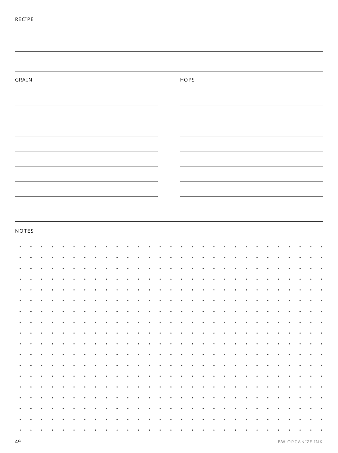 Homebrewing Recipe rendered page