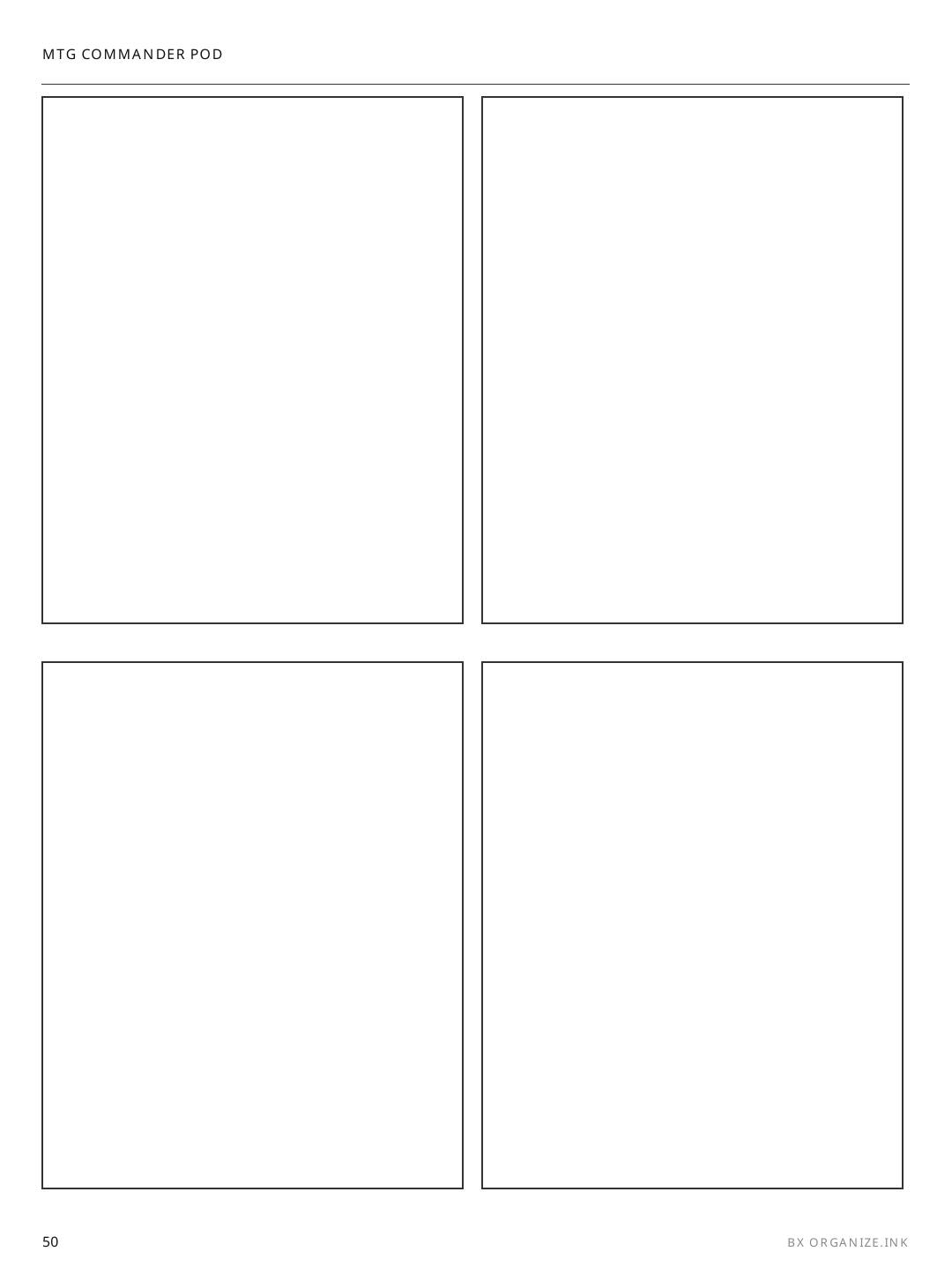 MTG Commander Pod rendered page