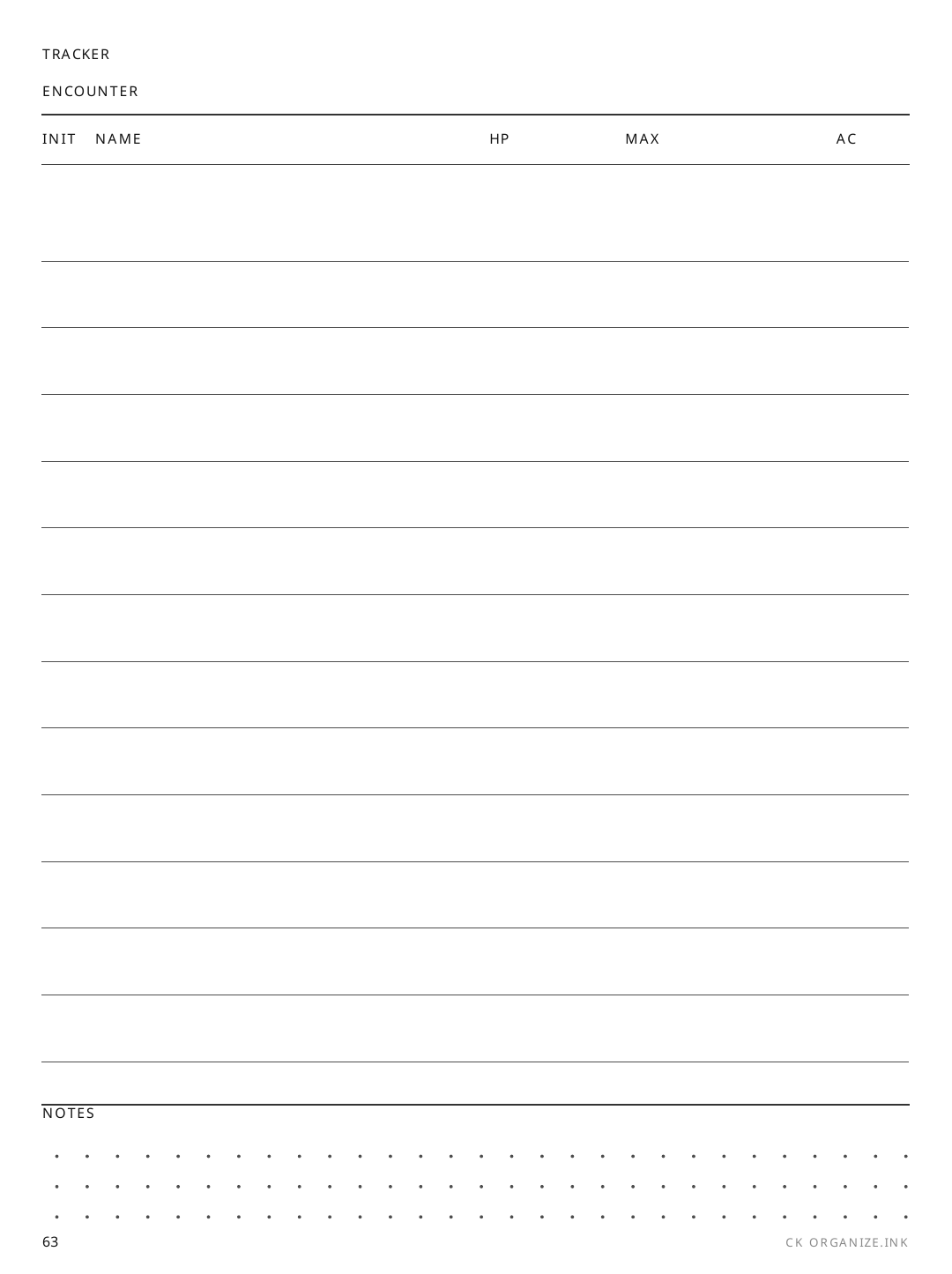 Checklist rendered page