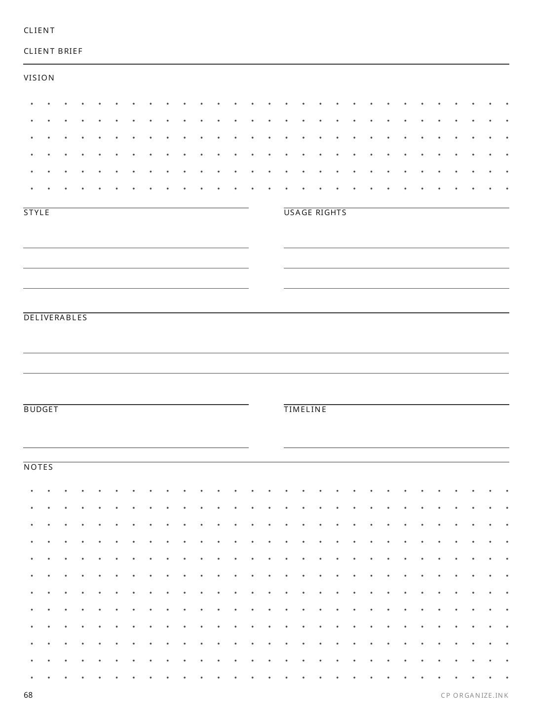 Client Brief Photo rendered page