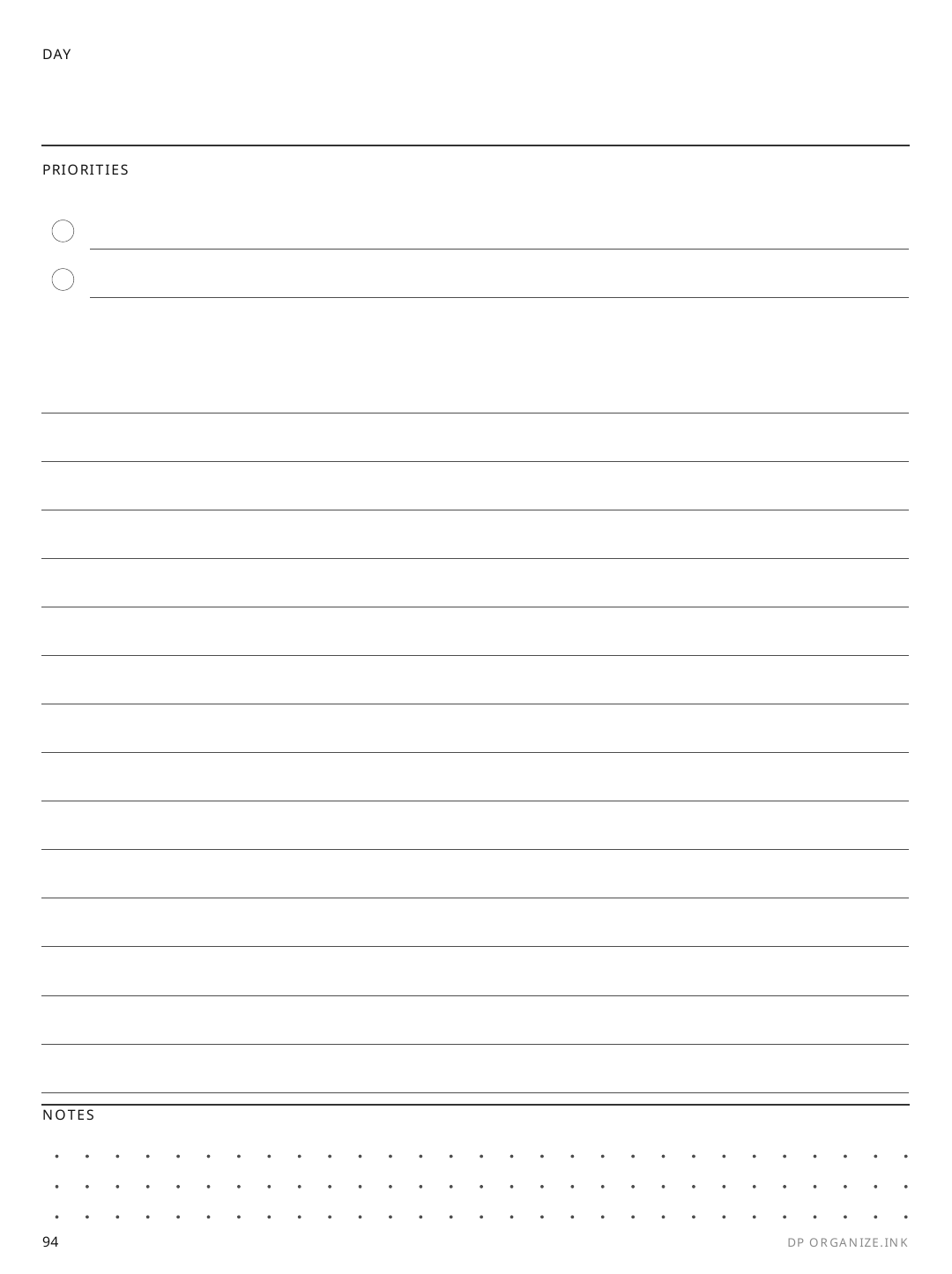 Daily Page rendered page