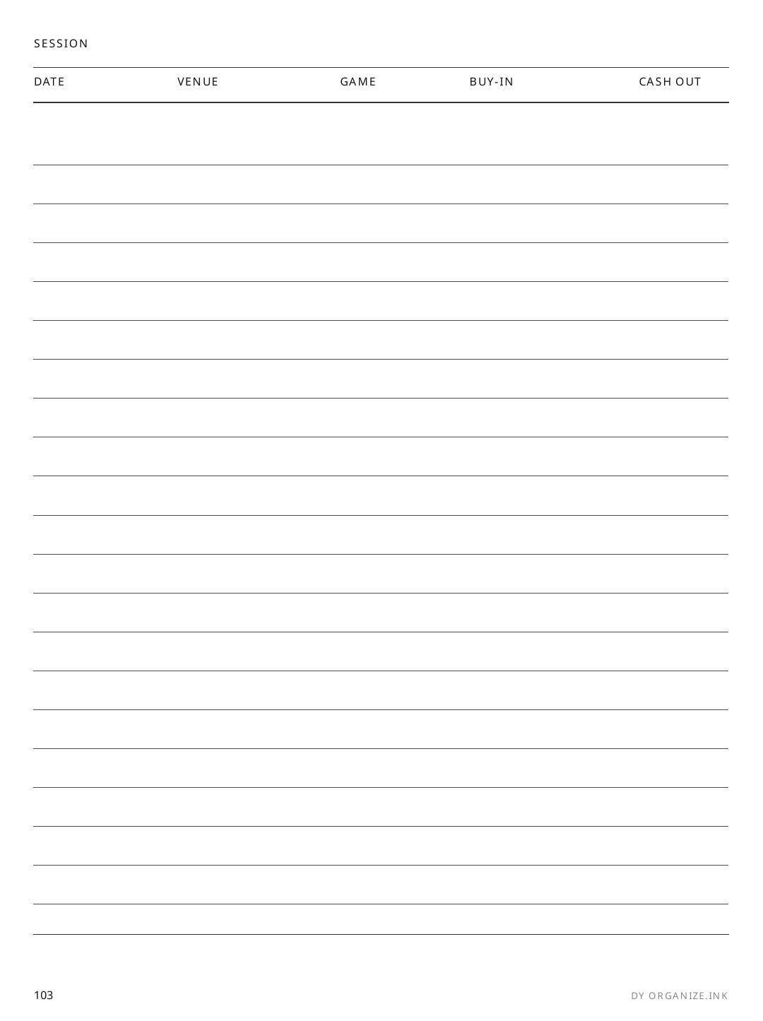 Poker Session Tracker rendered page