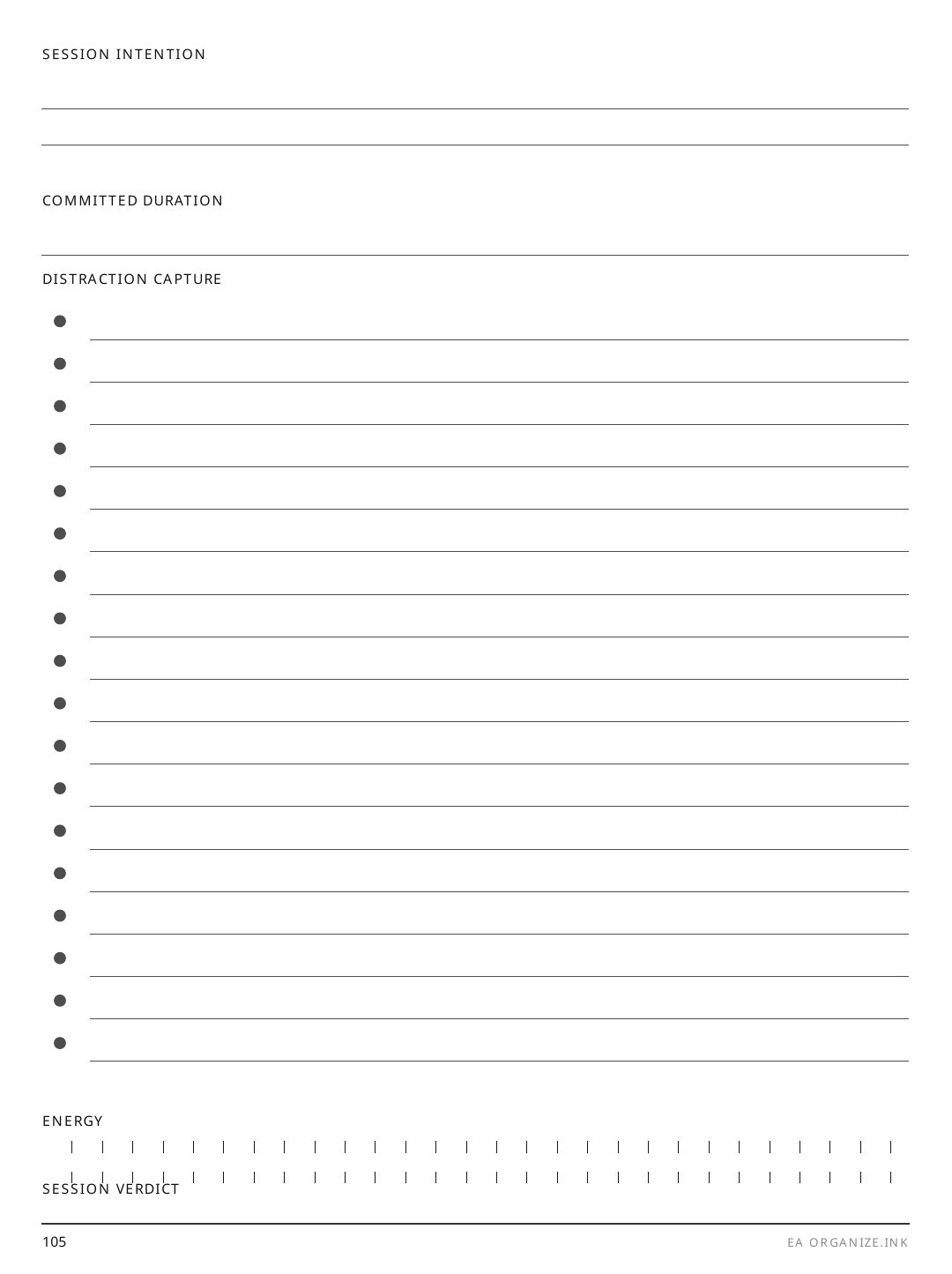 Focus Session rendered page