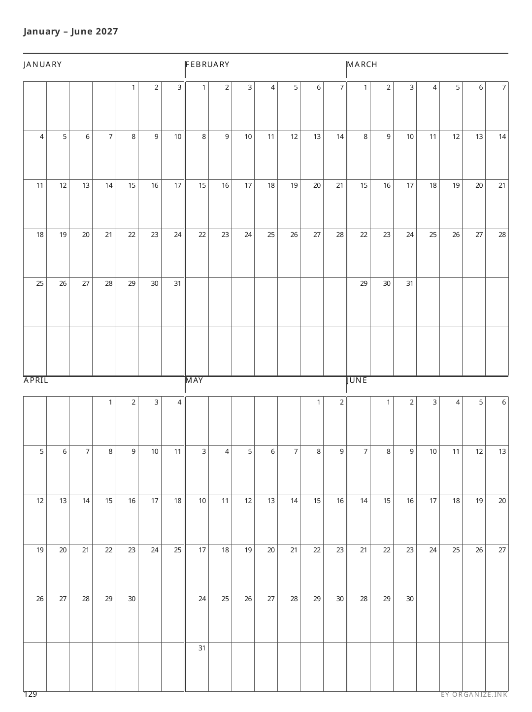 Dated Half Year rendered page