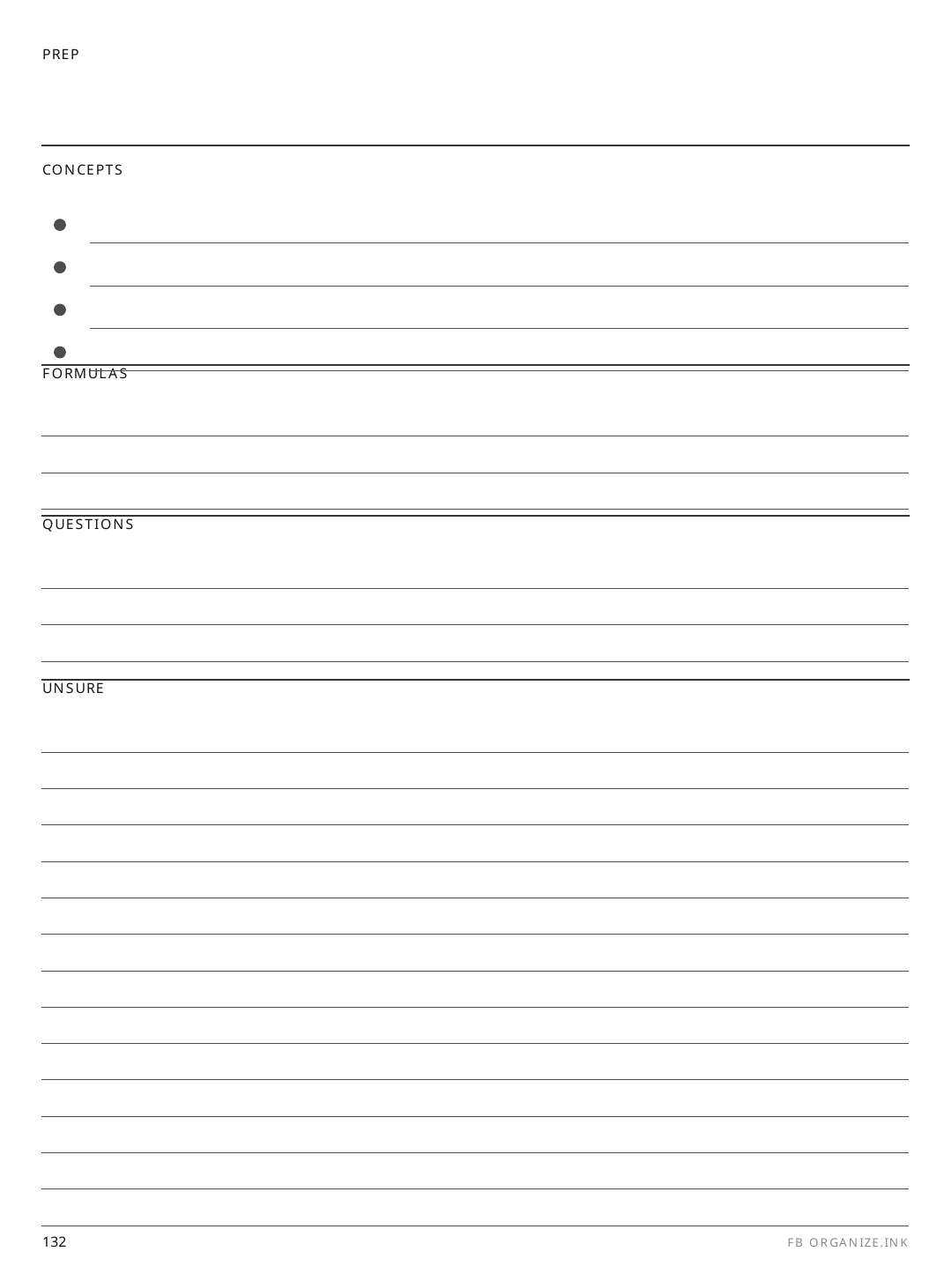 Exam Prep Sheet rendered page