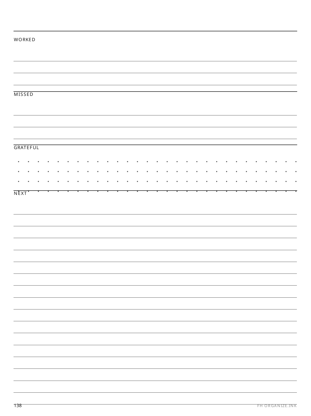 Dated Monthly Retrospective rendered page