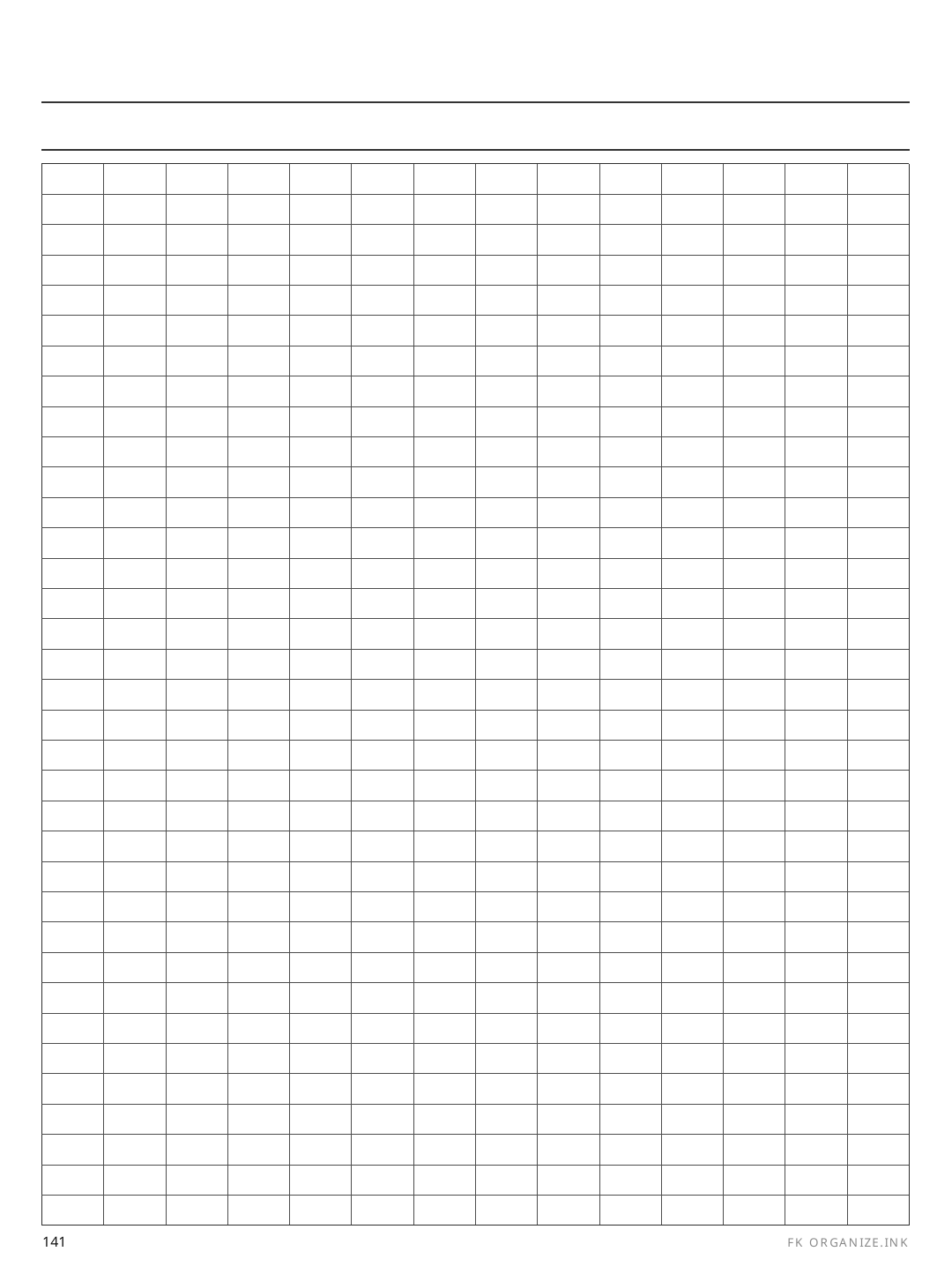 Dated Monthly Habit Tracker rendered page
