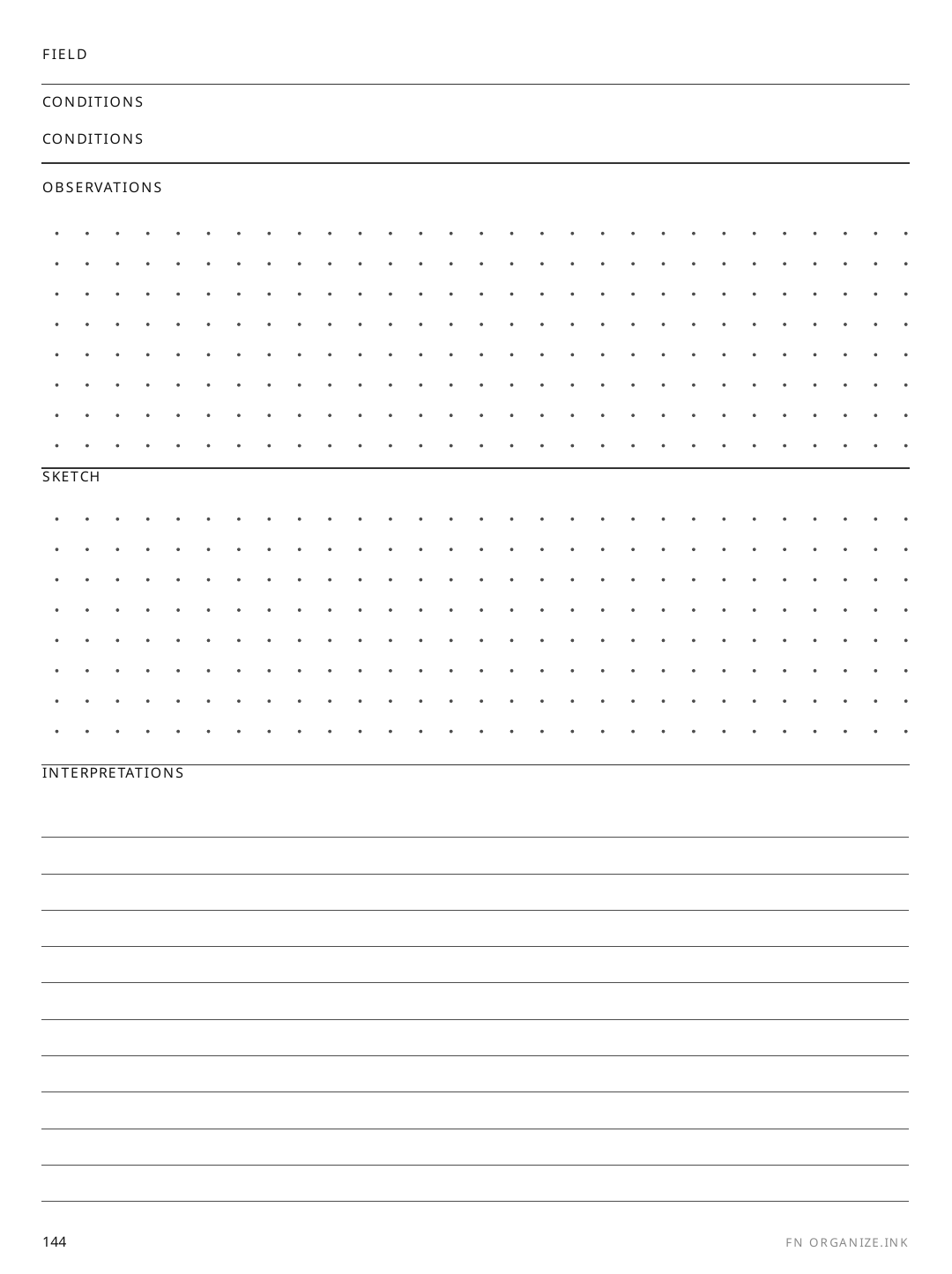Field Notes rendered page