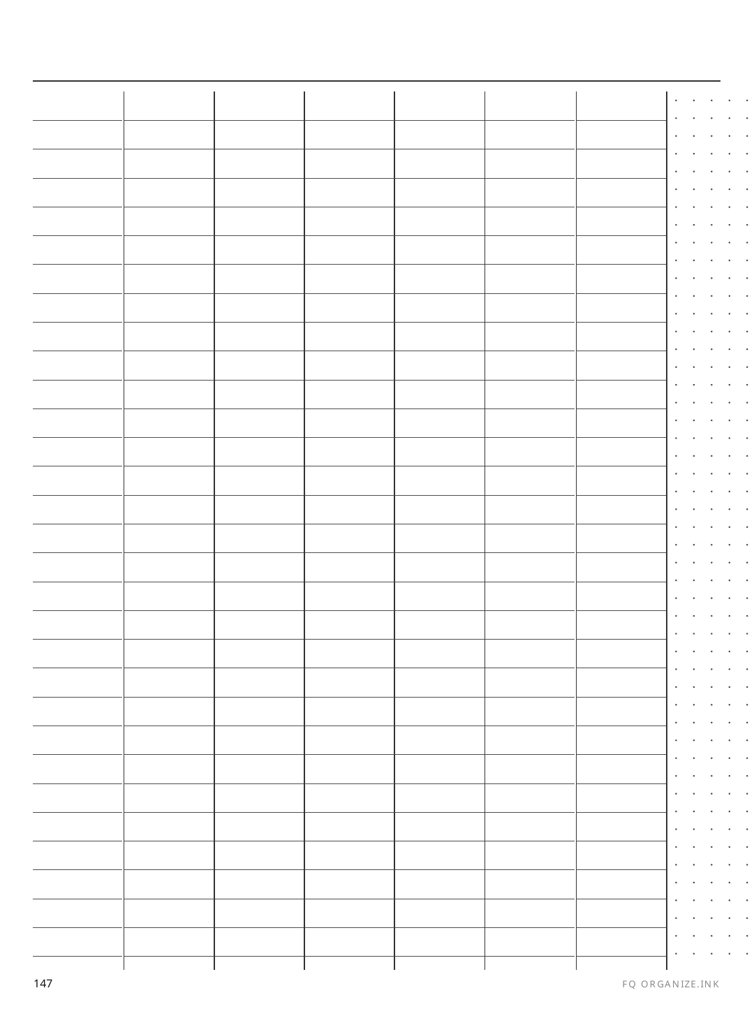 Dated Weekly Horizontal rendered page