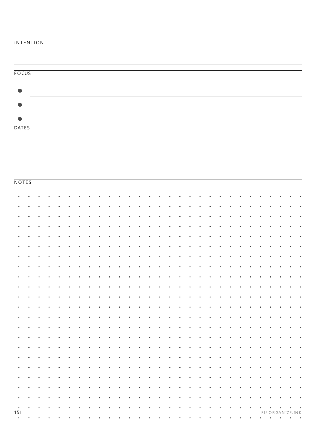 Dated Monthly Overview rendered page