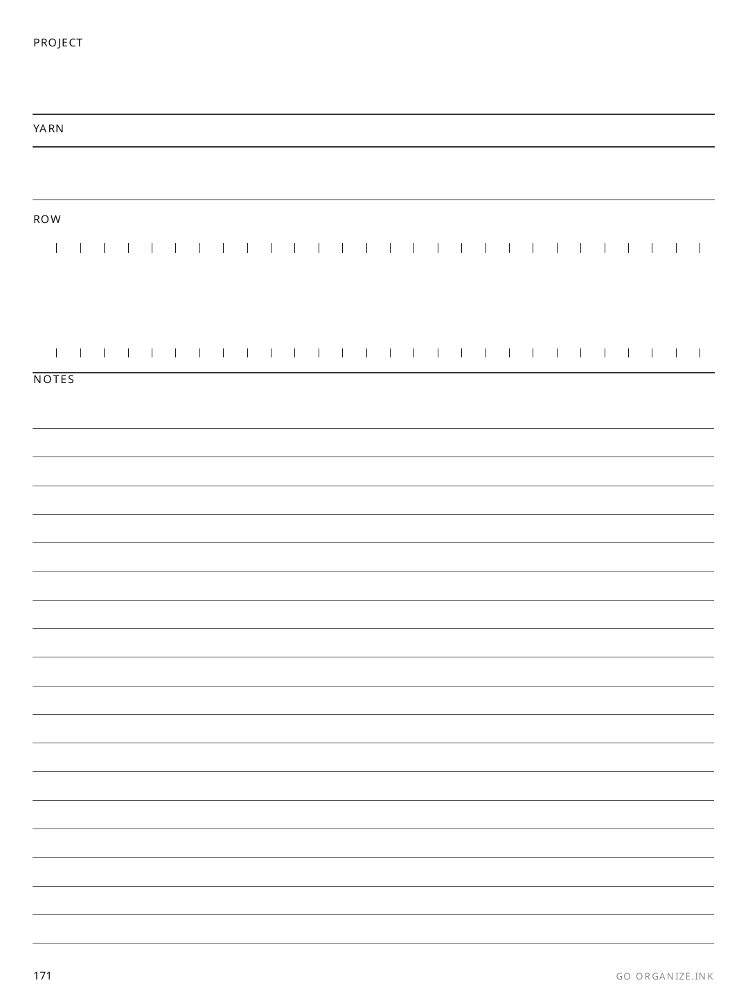Goal Planner rendered page
