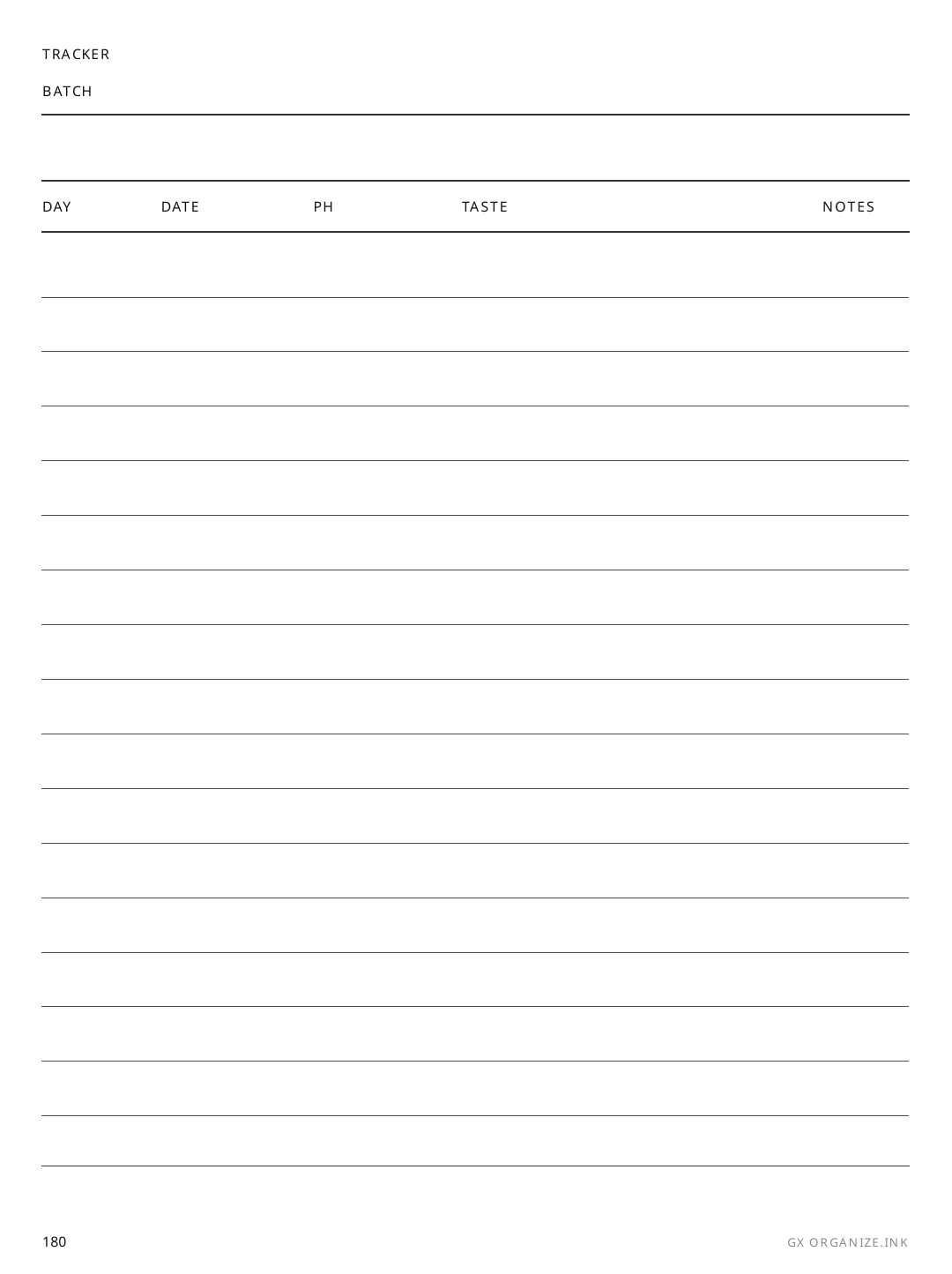 Kombucha Tracker rendered page