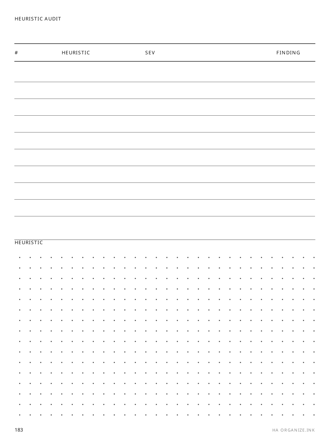 Heuristic Audit rendered page