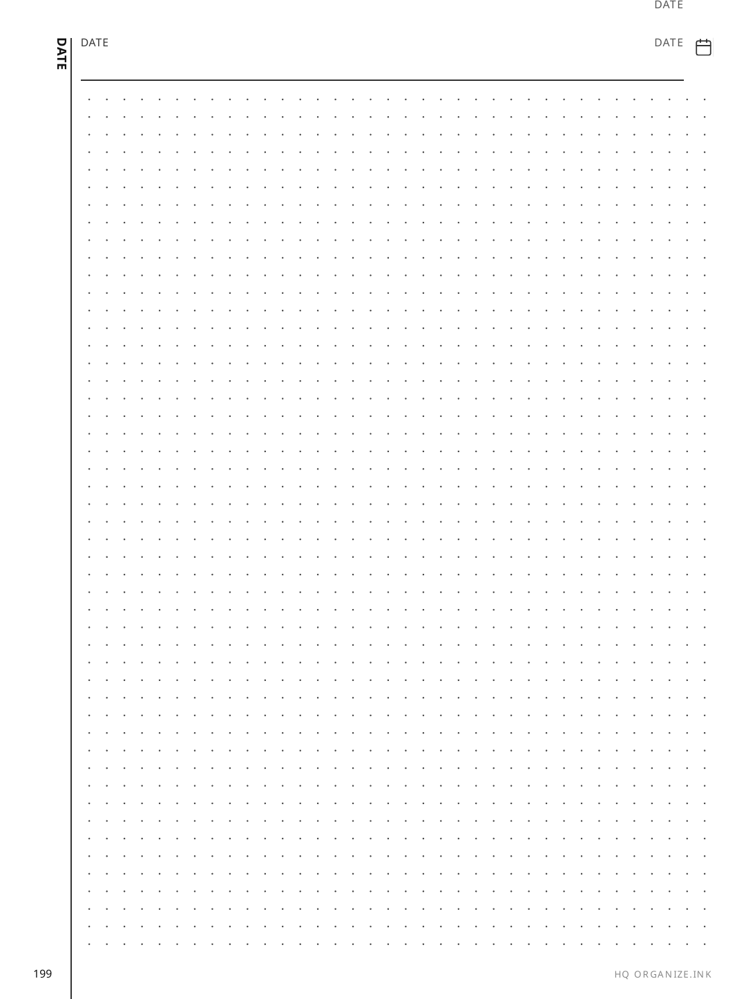 Moleskine Daily Dot rendered page