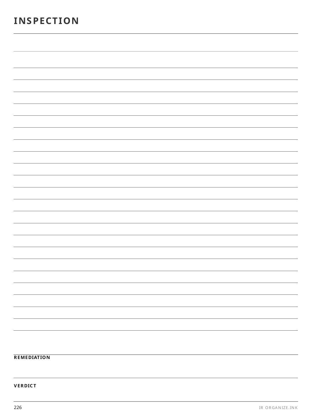 Inspection Record rendered page