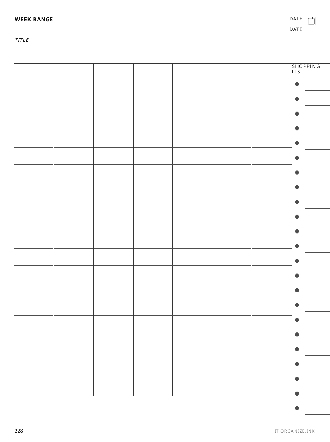 Itinerary rendered page