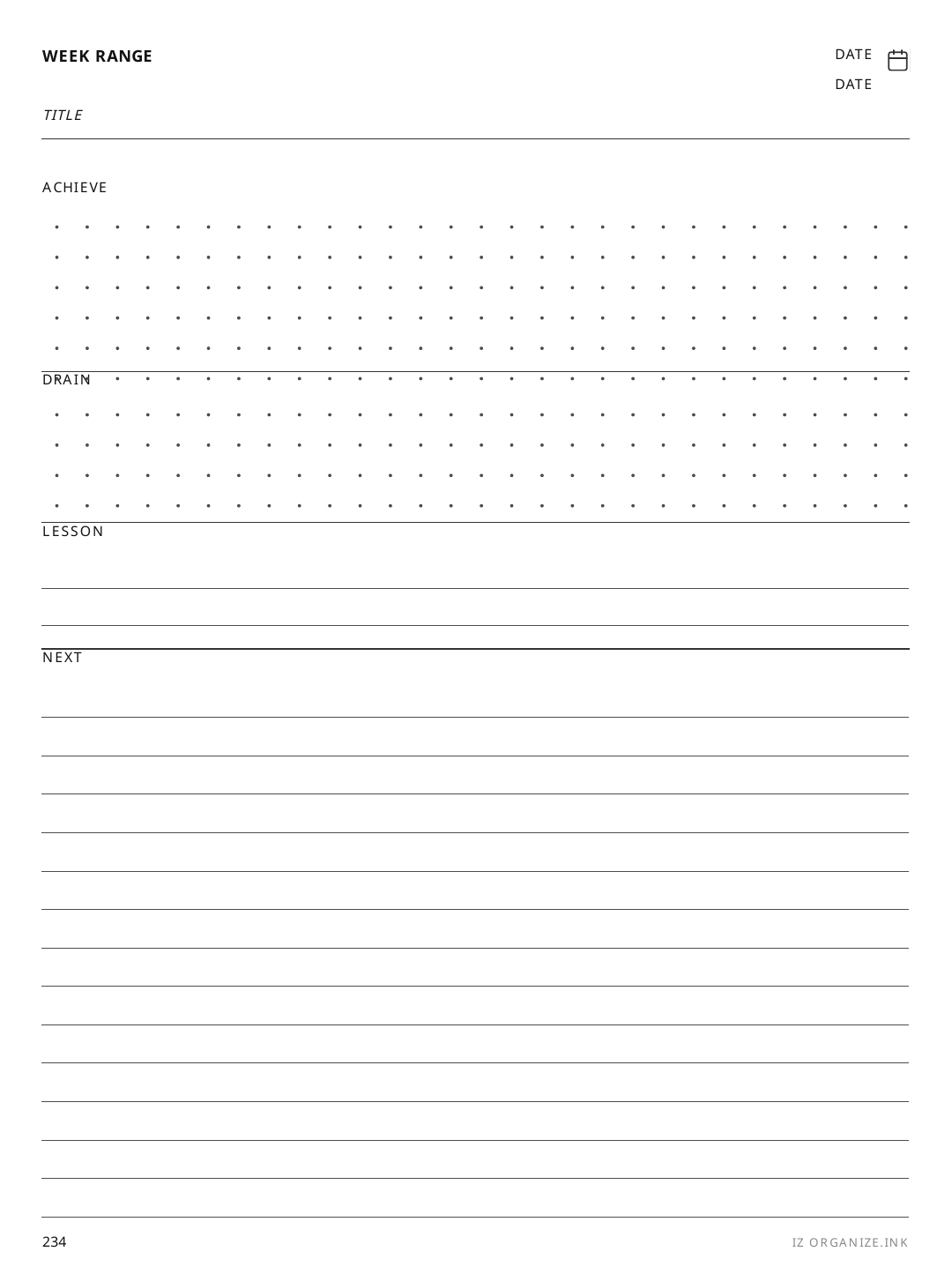 Dated Weekly Review rendered page