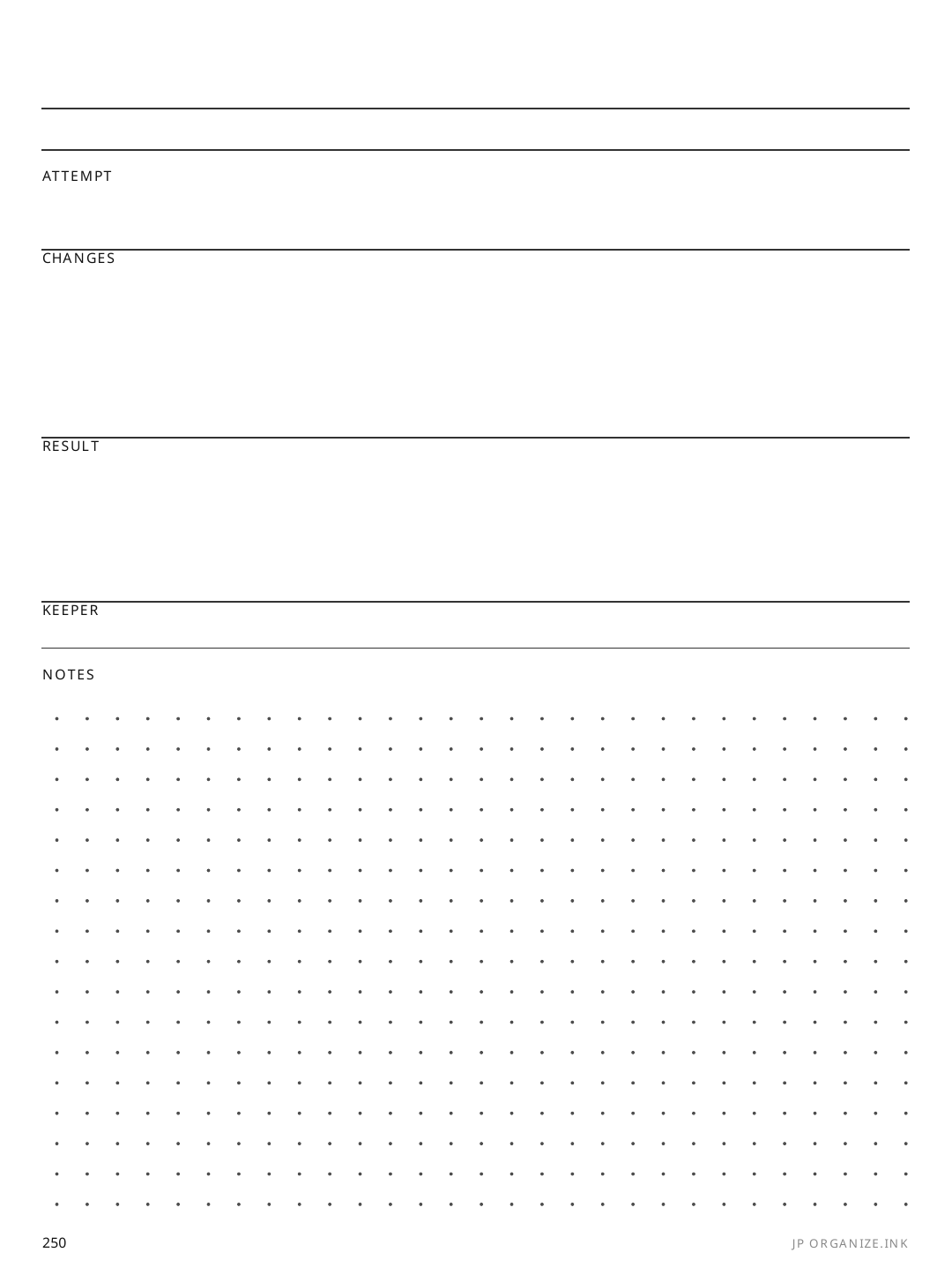 Recipe Adaptation Log rendered page