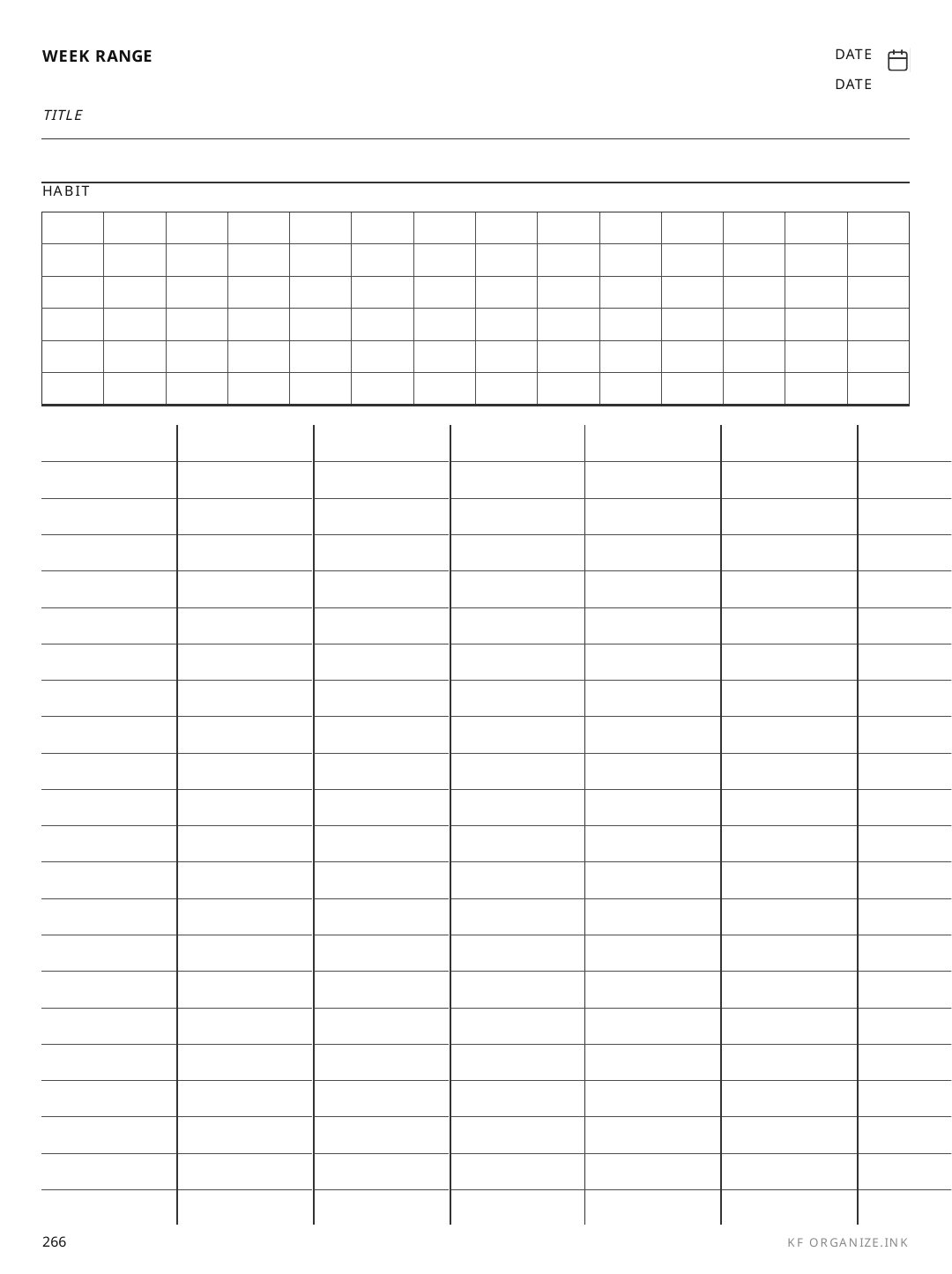Weekly With Habits rendered page