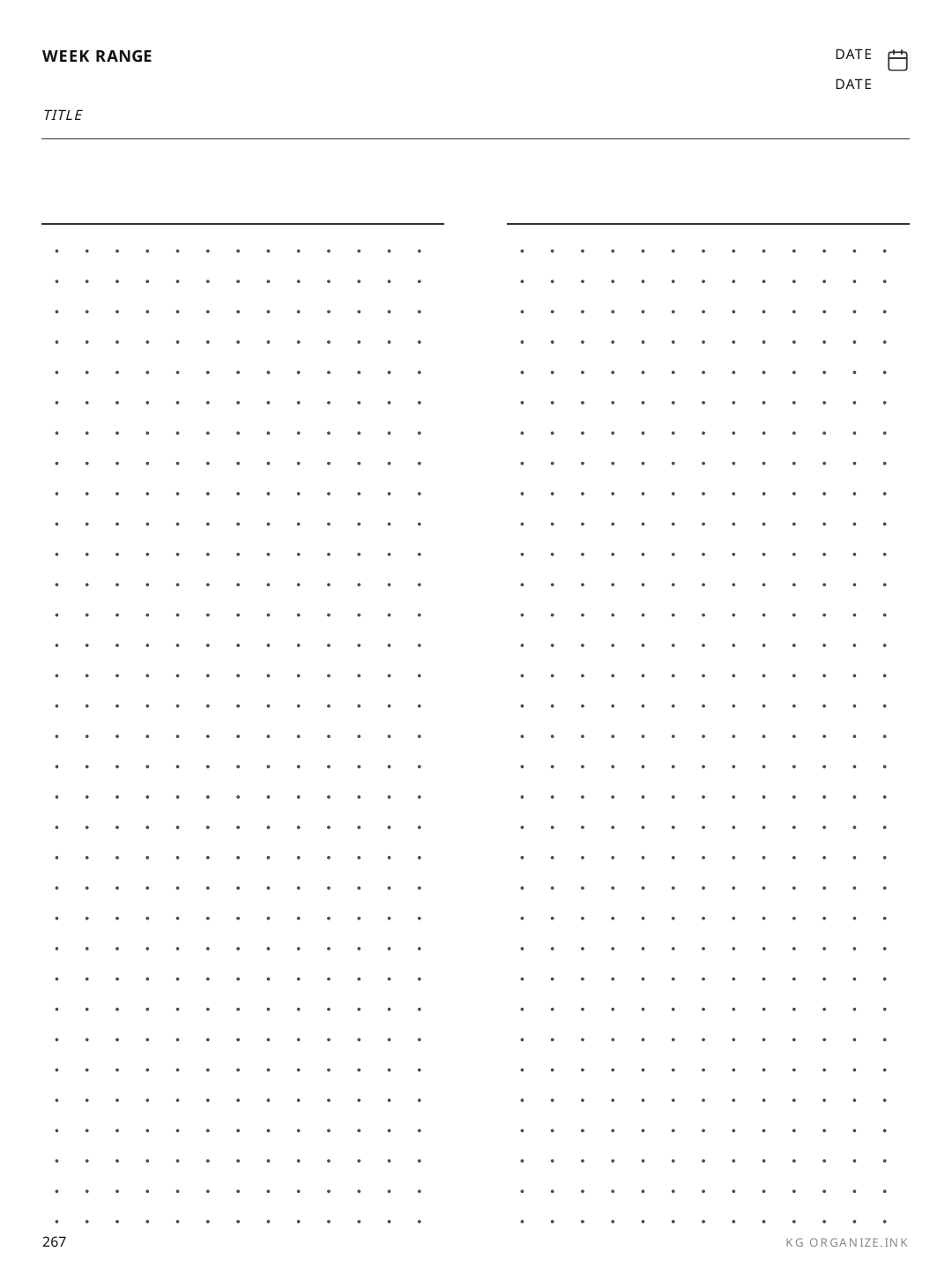 Dated Weekend Spread rendered page