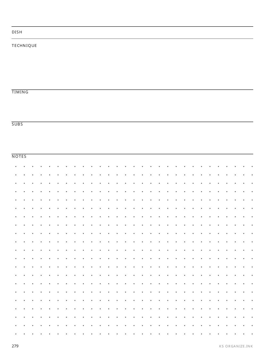 Cooking Notes rendered page