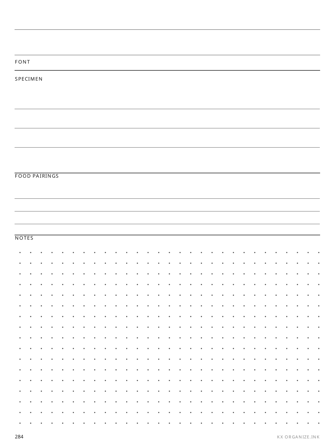 Typography Log rendered page
