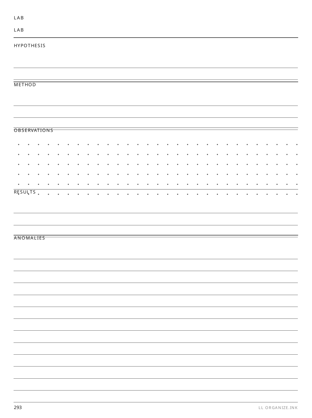 Lab Log rendered page