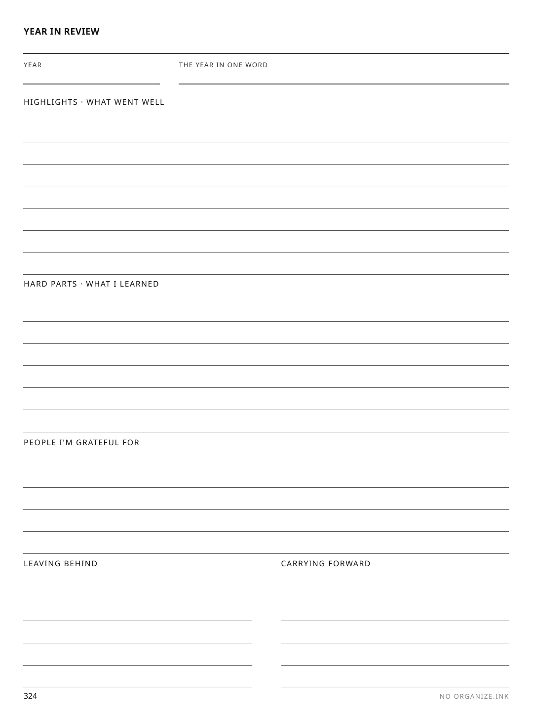 Year in Review rendered page