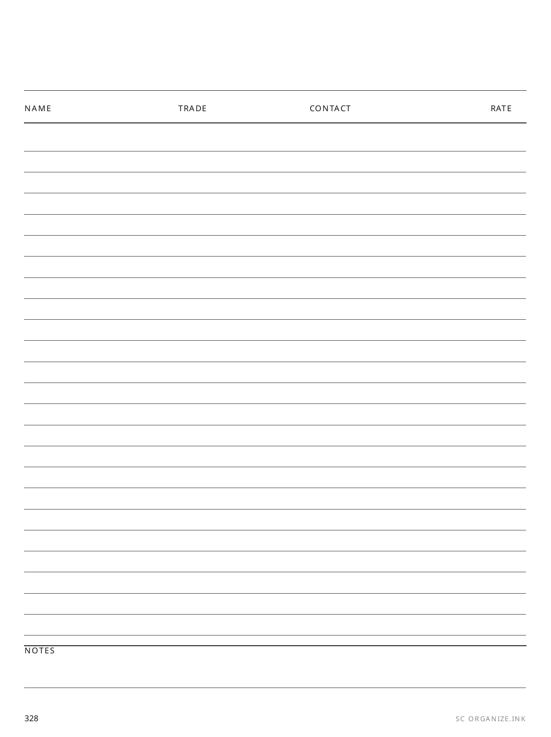 Seating Chart rendered page
