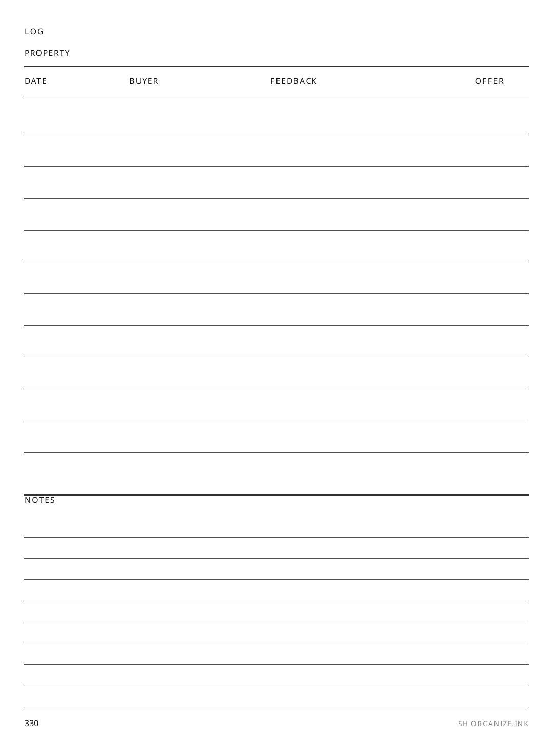 Showing Log rendered page