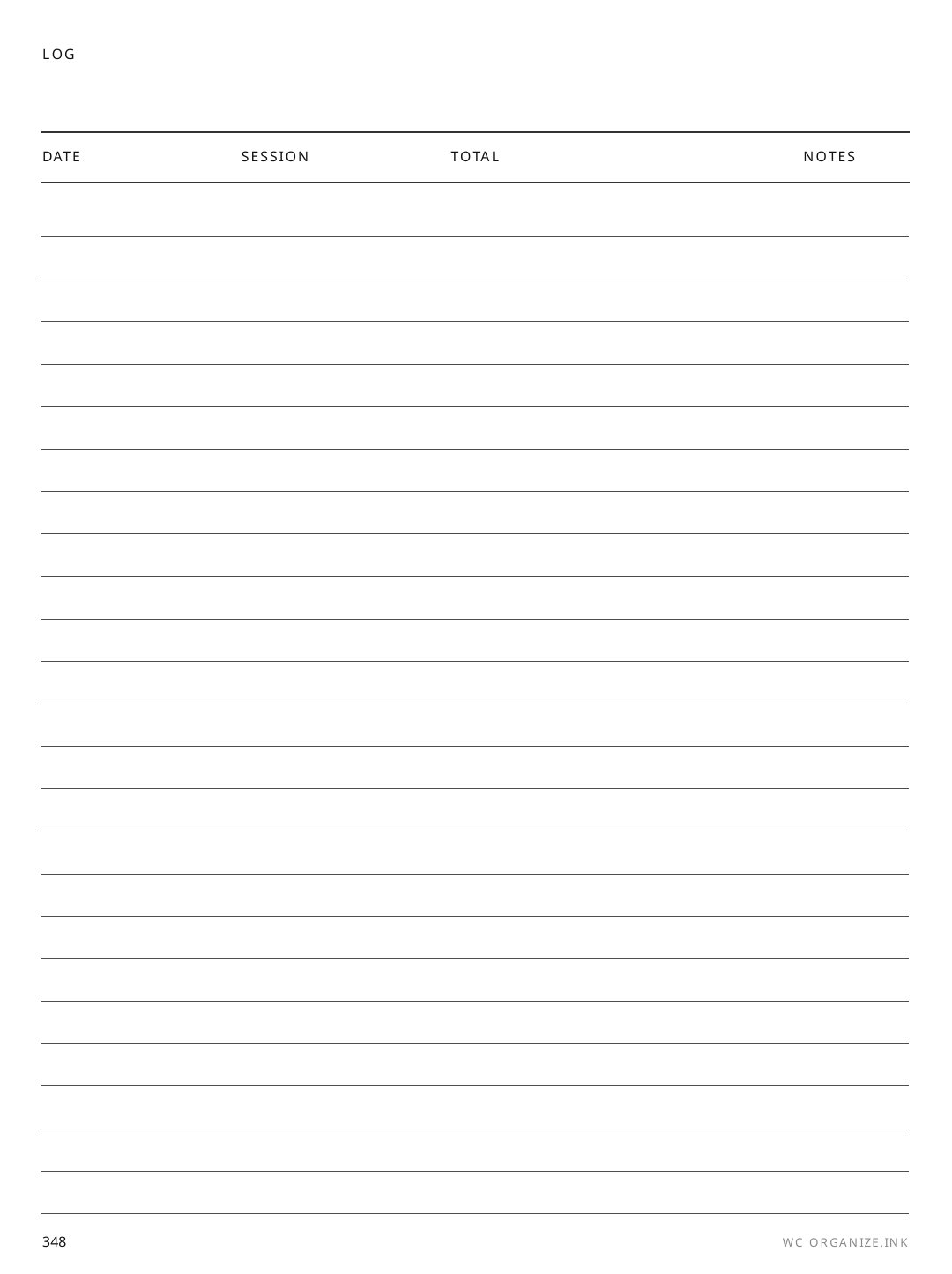 Word Count Log rendered page