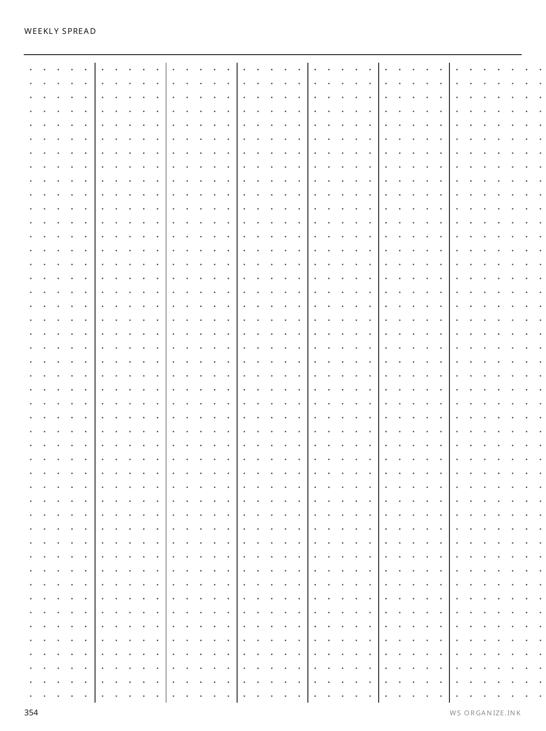 Weekly Spread rendered page