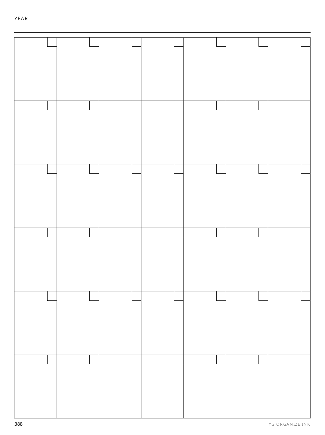 Year Grid rendered page