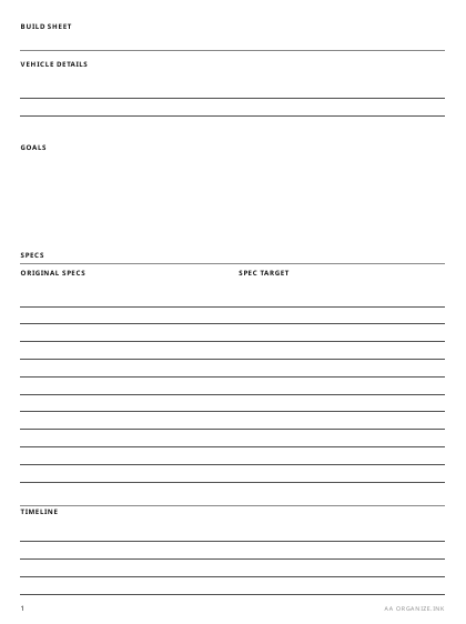 Build Sheet preview
