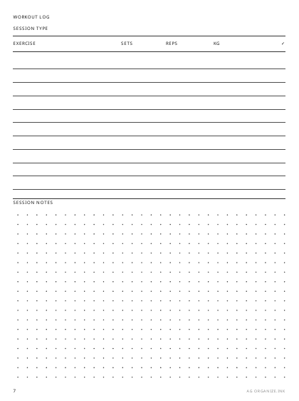 Workout Log preview