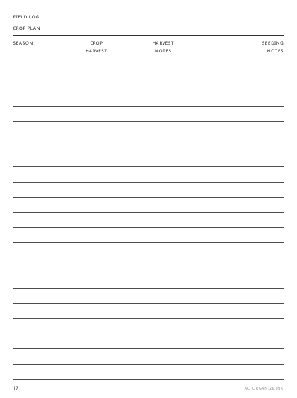 Crop Rotation Log preview