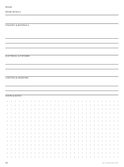 Room Spec Sheet preview