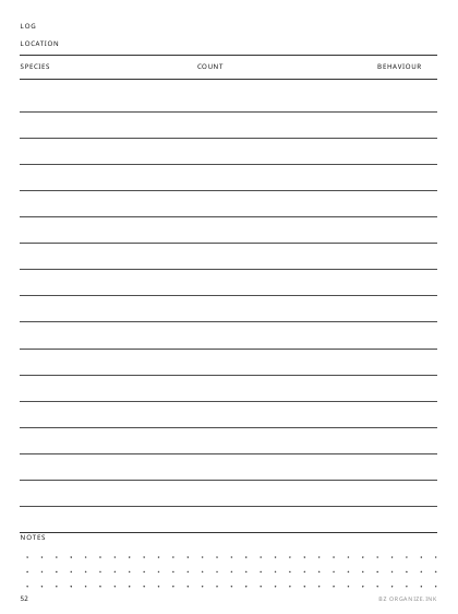 Birdwatching Log preview