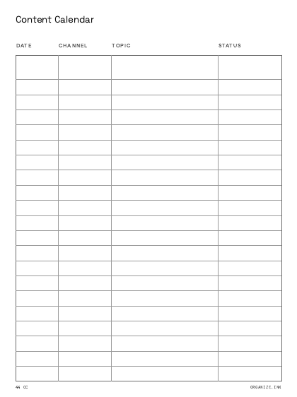 Content Calendar preview