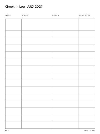 Check-in Log preview