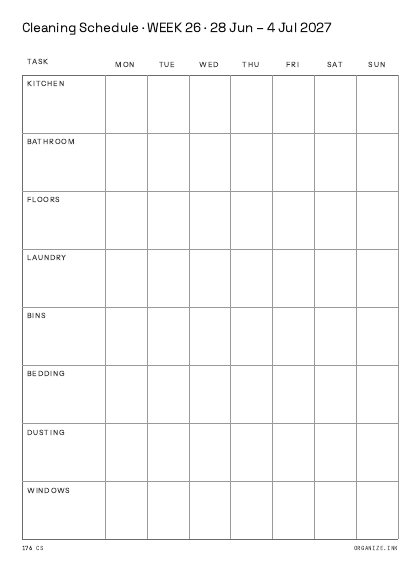 Cleaning Schedule preview