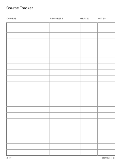 Course Tracker preview