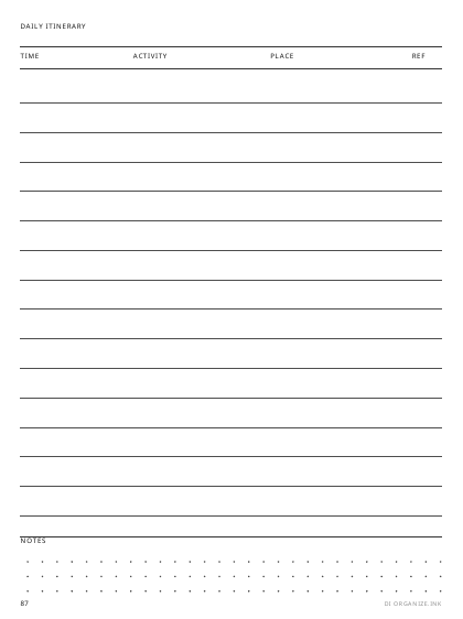 Daily Itinerary preview