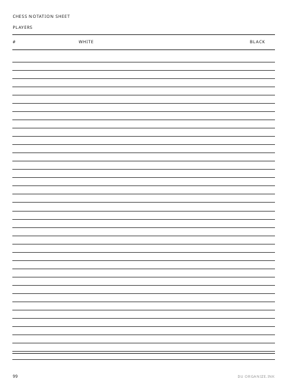 Chess Notation Sheet preview