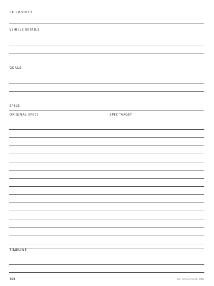 Build Sheet preview