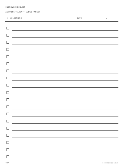 Escrow Checklist preview